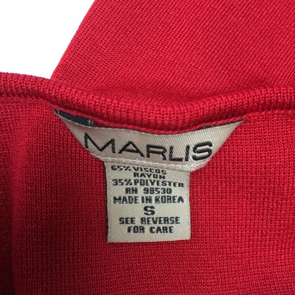 Marlis Womens Viscose Blend Sleeveless Knit Tank Top Small Red Scoop Neck - Picture 3 of 7